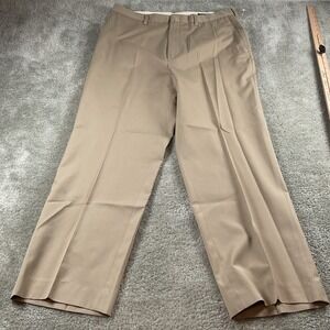 Roundtree & Yorke Mens Easy Care Dress Pants, 36x32,‎ Beige Wool Blend